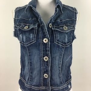 Amethyst sleeveless jean jacket